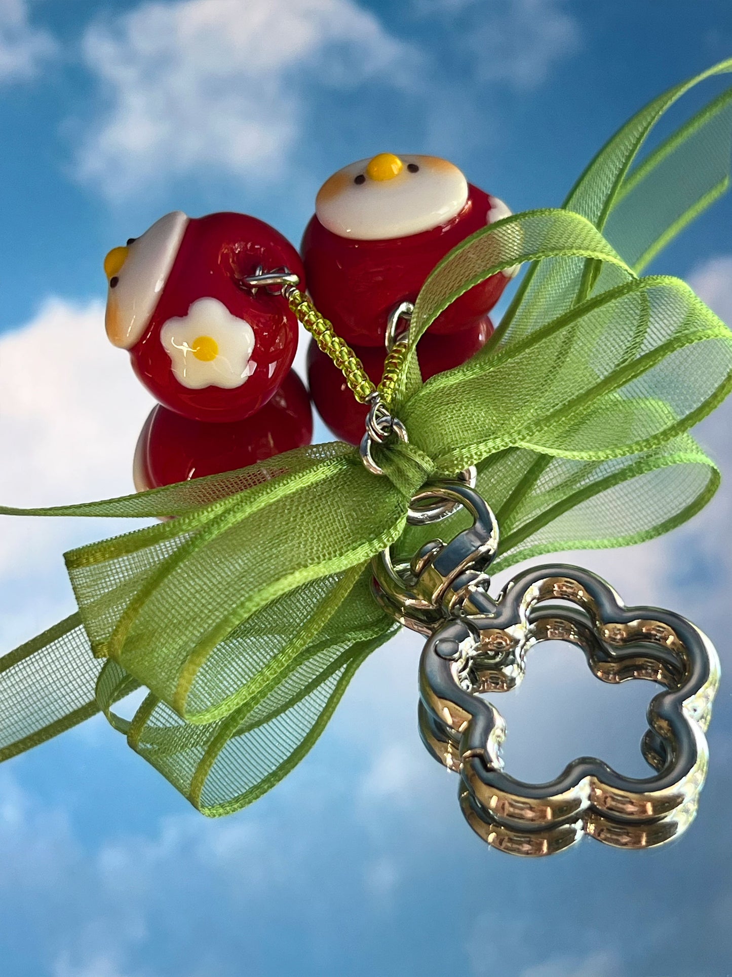 cherry duck twins π keychain