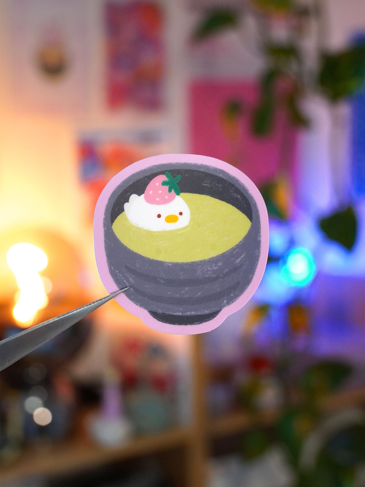 strawberry matcha duck 🍵🍓 sticker