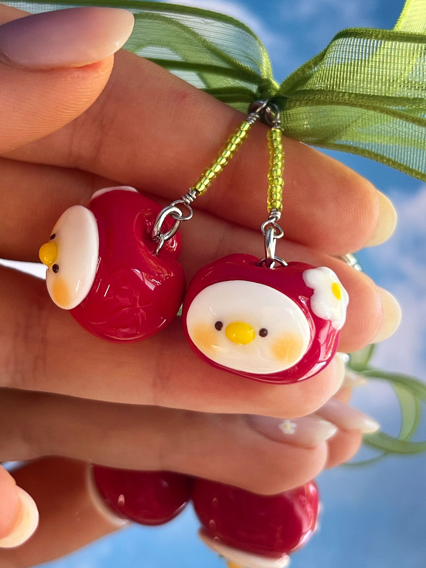cherry duck twins 🍒 keychain