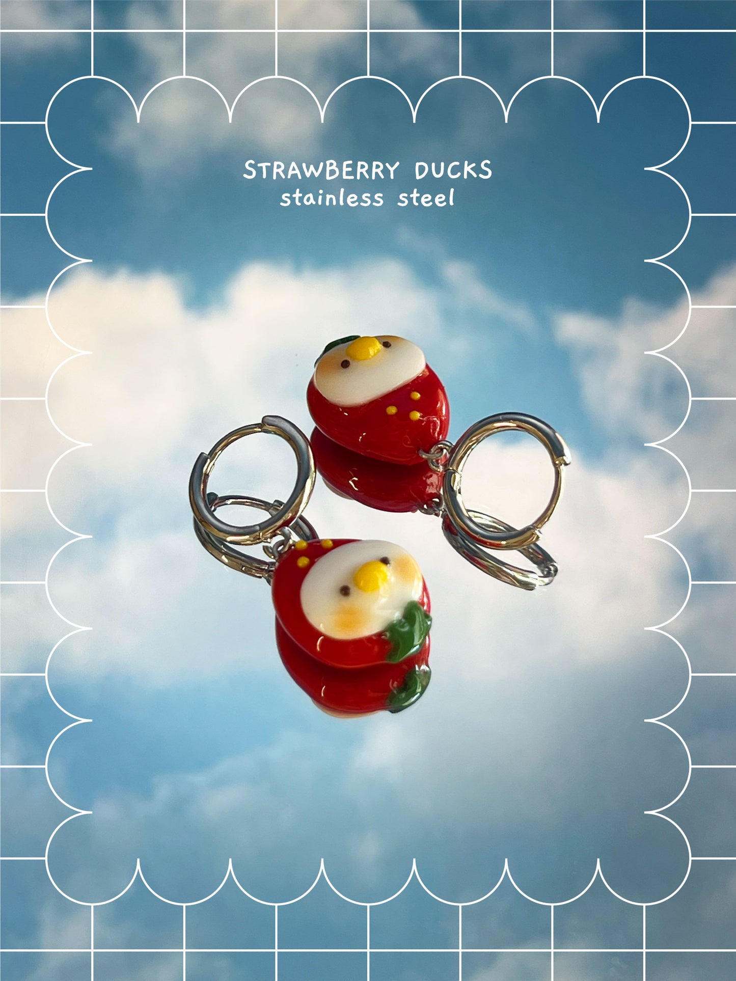 silly fresh ducks 🍓 earrings