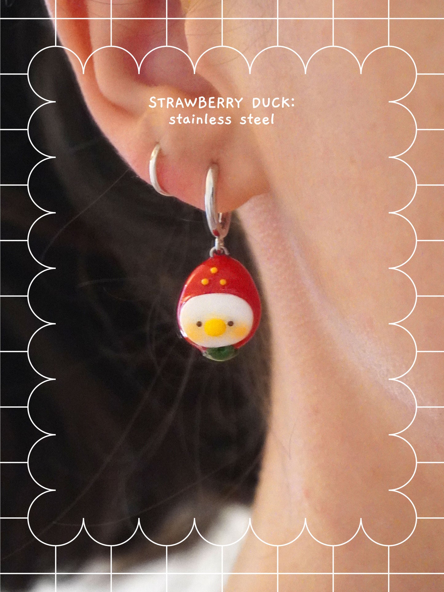 silly fresh ducks 🍓 earrings