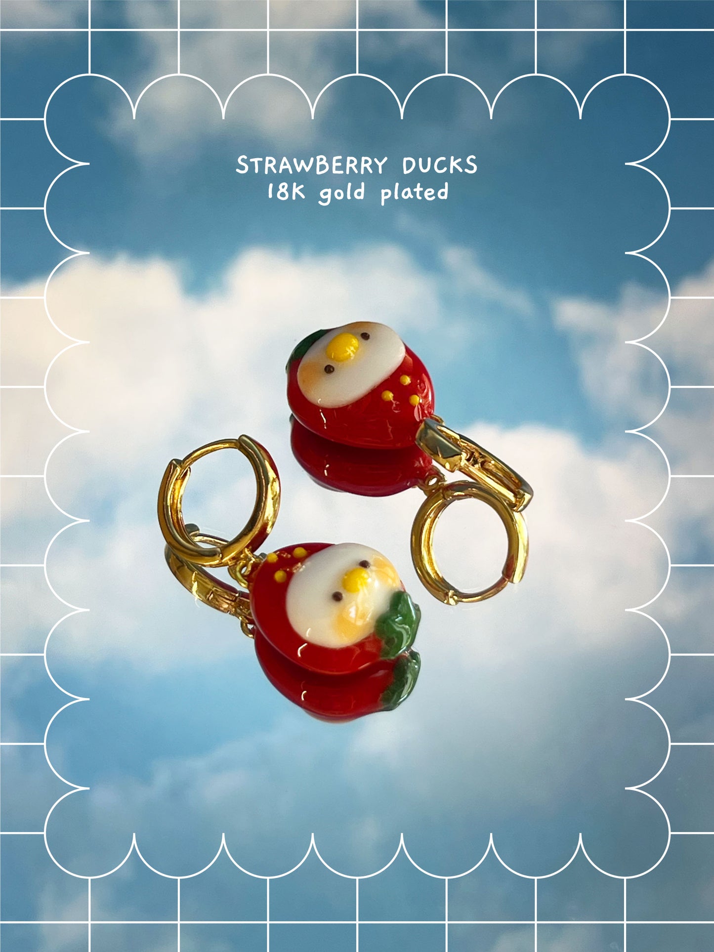 silly fresh ducks 🍓 earrings