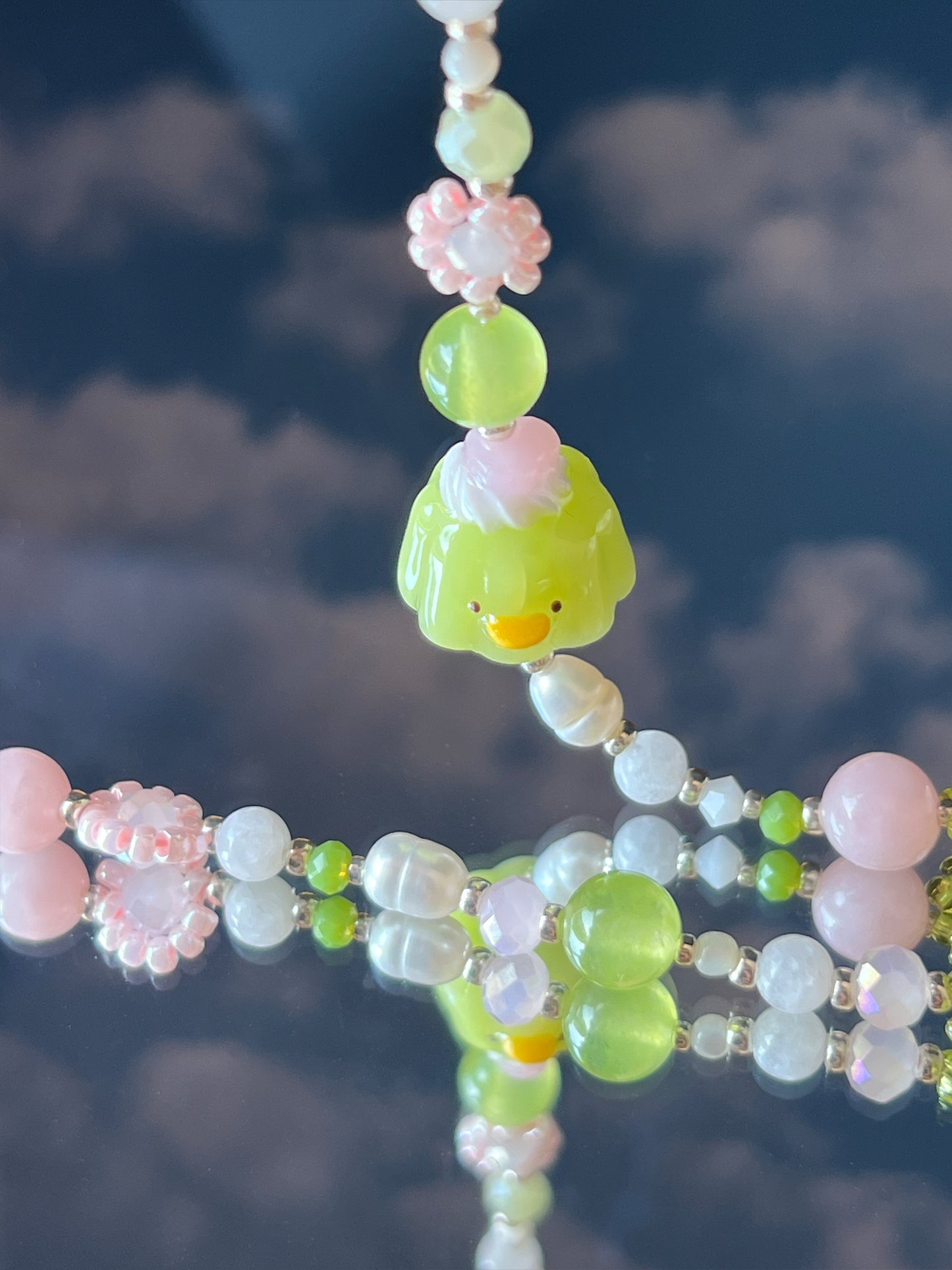jellyduck sweet treat 💚🩷🪿 necklace