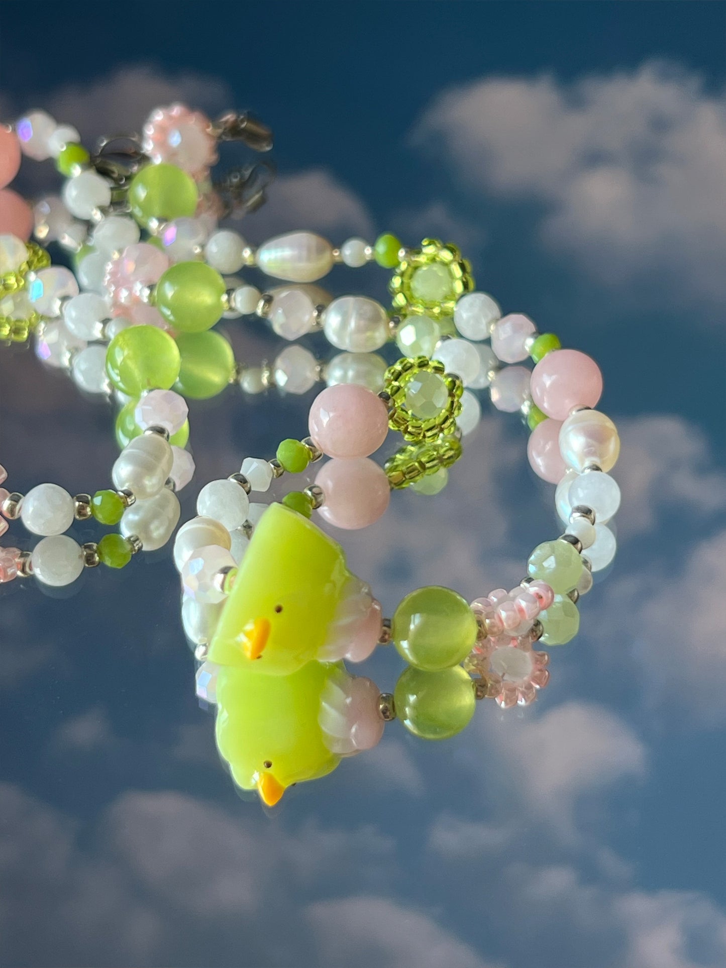 jellyduck sweet treat 💚🩷🪿 necklace