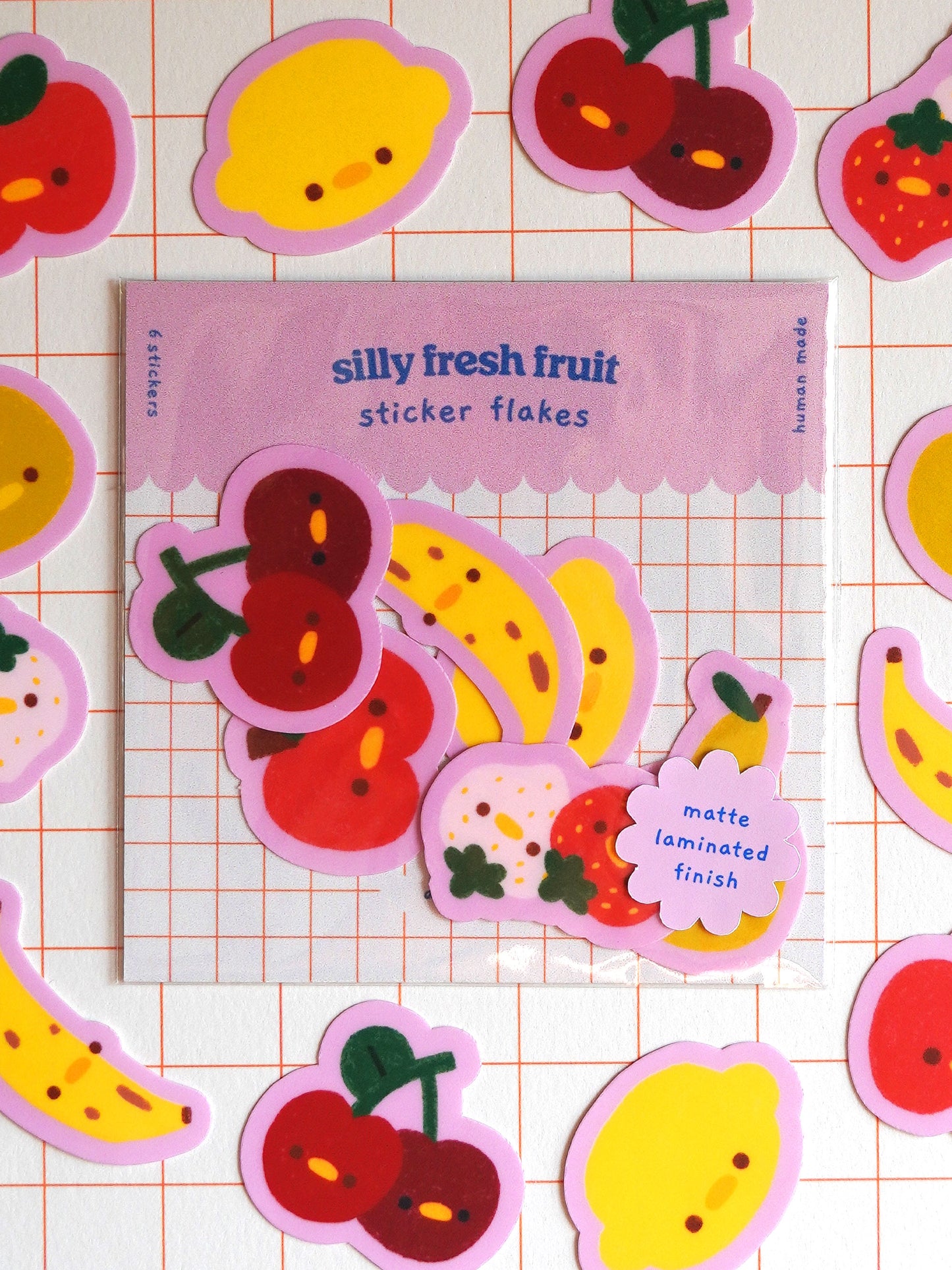 silly fresh fruit 🍎 sticker flakes