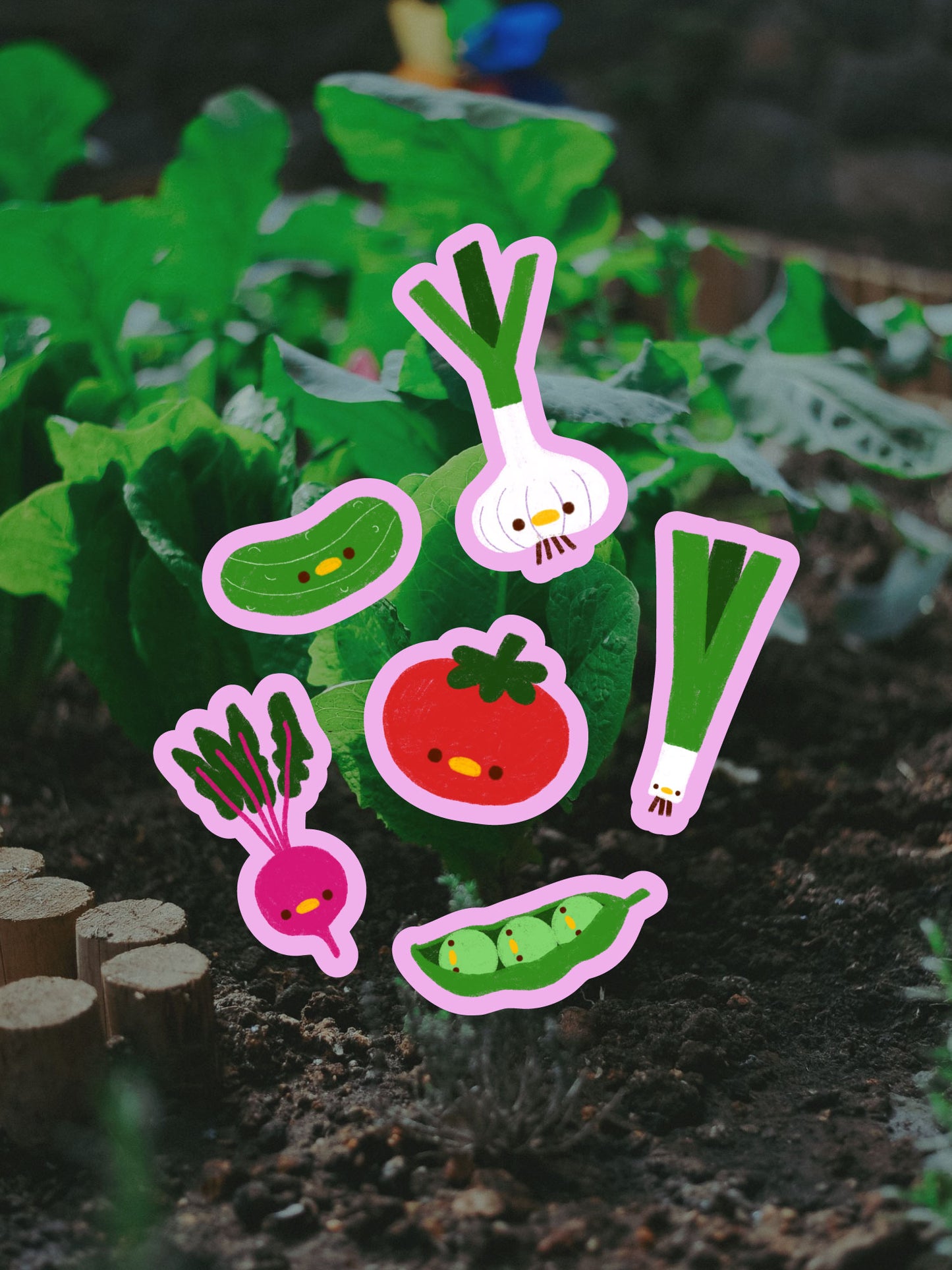 silly fresh veggies 🥬 sticker flakes