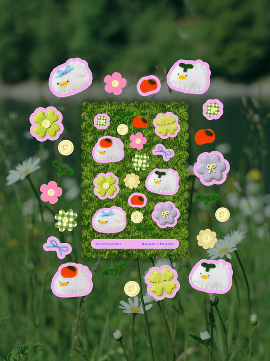 silly spring 🪿🍀 sticker sheet