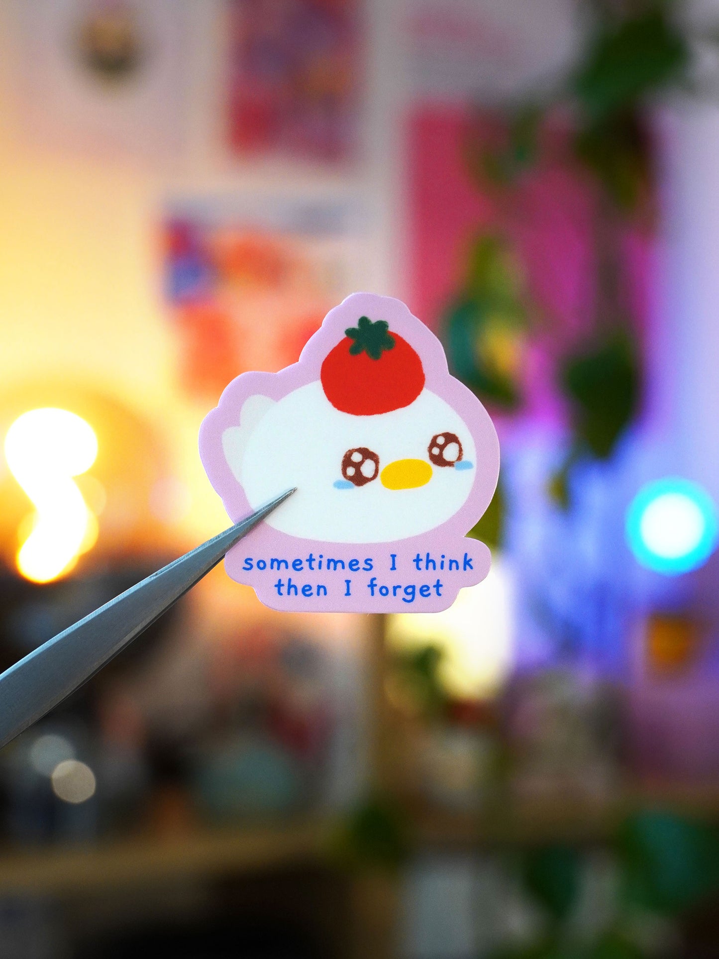 sometimes I think, then I forget 🍅 sticker
