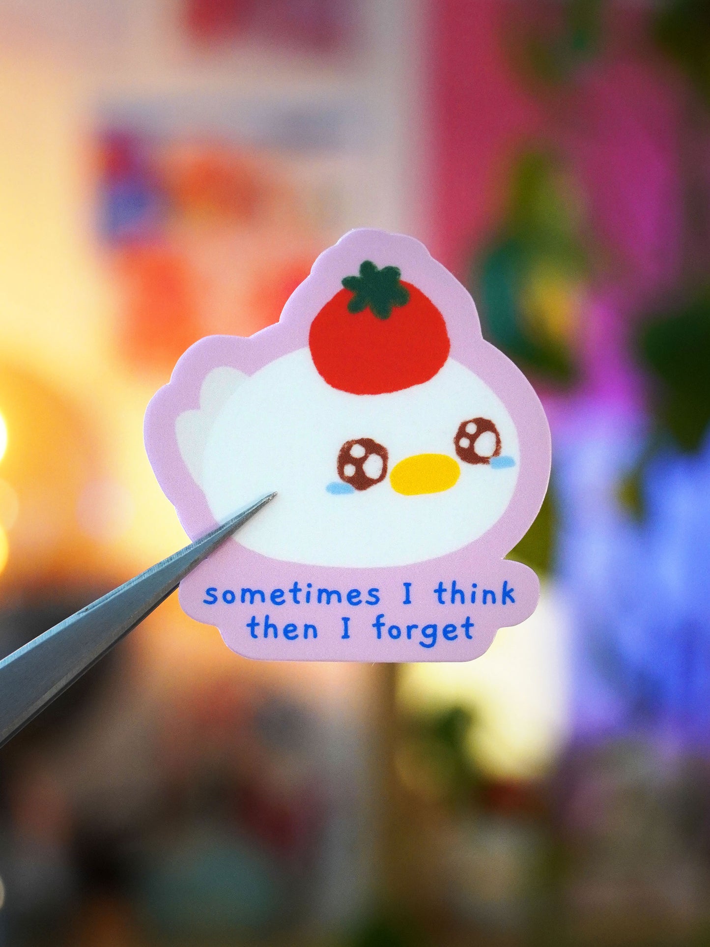 sometimes I think, then I forget 🍅 sticker