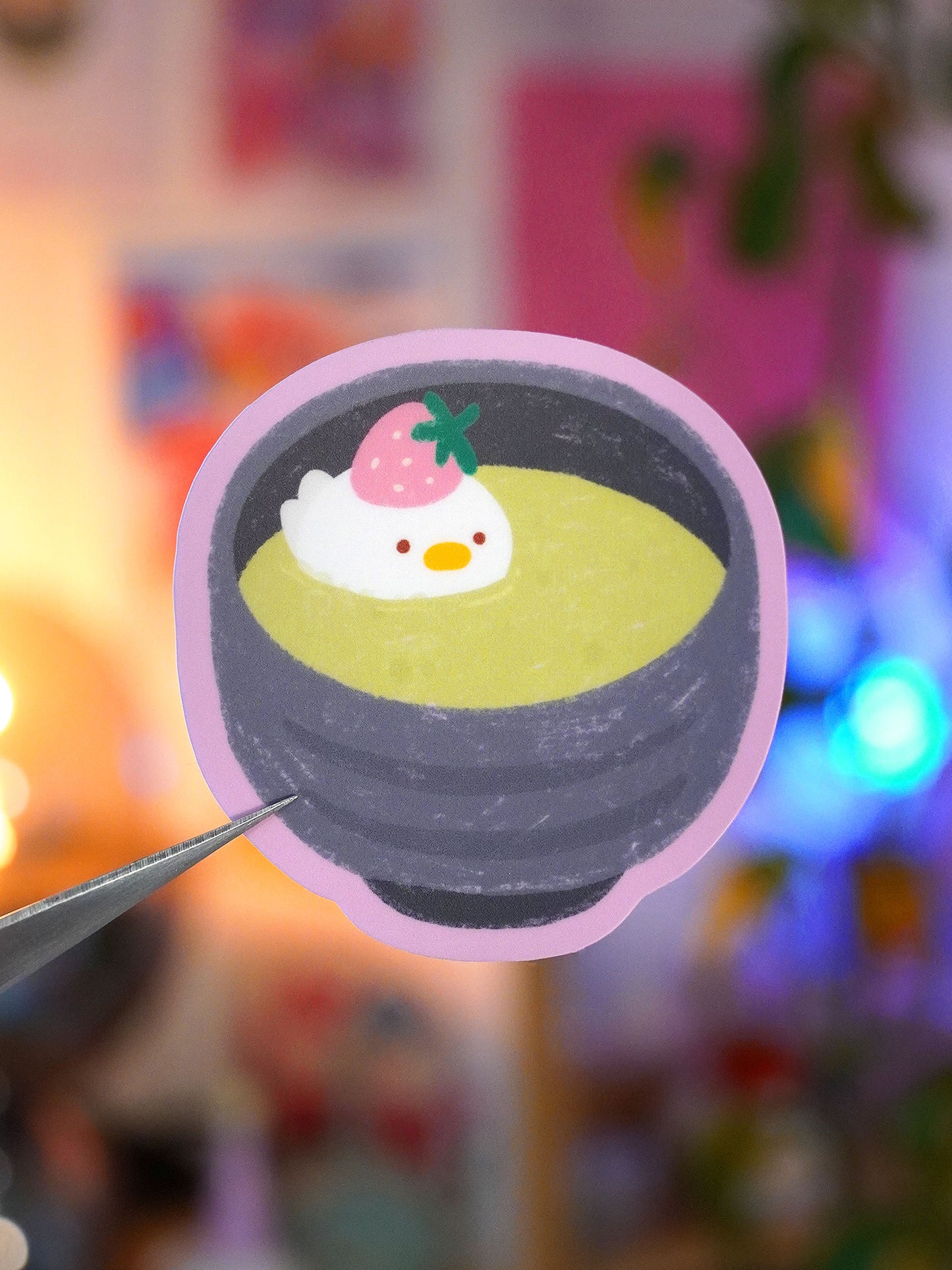 strawberry matcha duck 🍵🍓 sticker