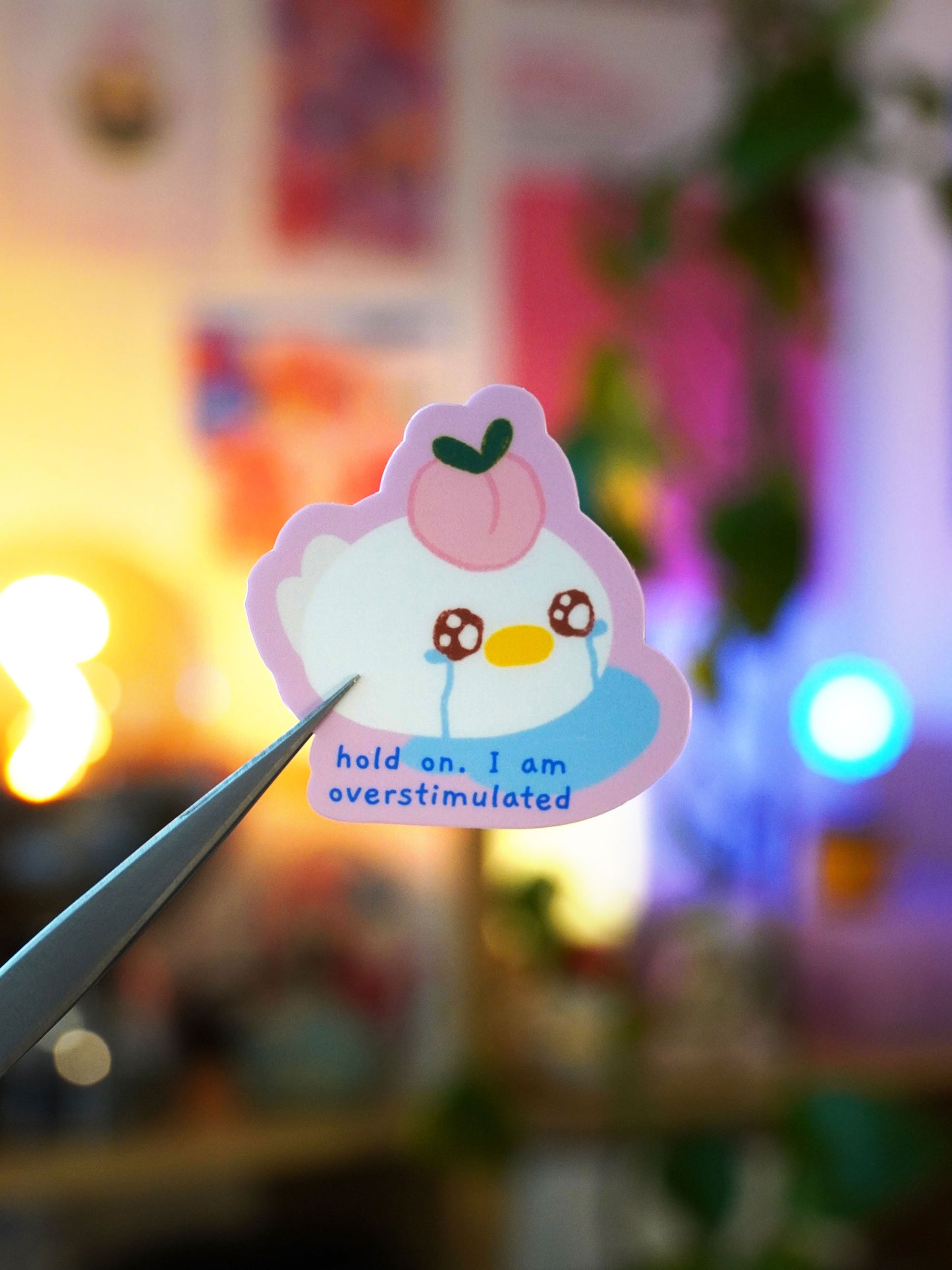 hold on. I am overstimulated 🍑 sticker