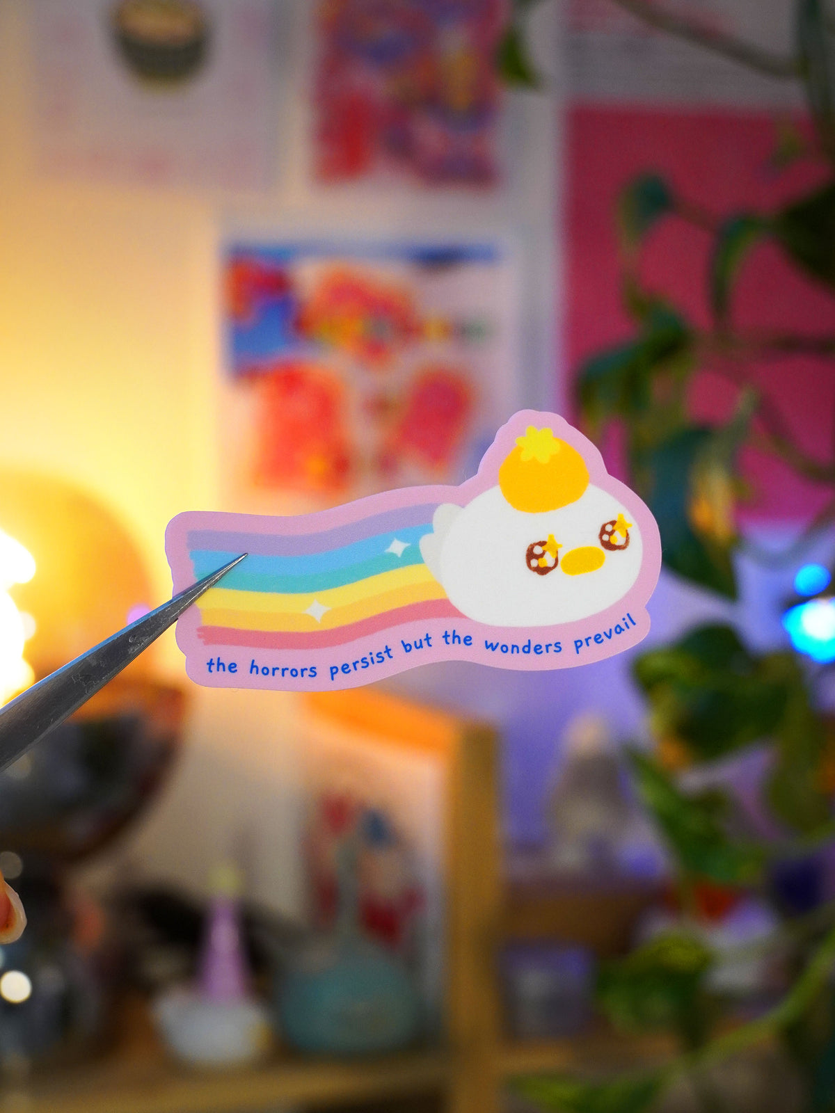 the horrors persist, but the wonders prevail 🌈 sticker