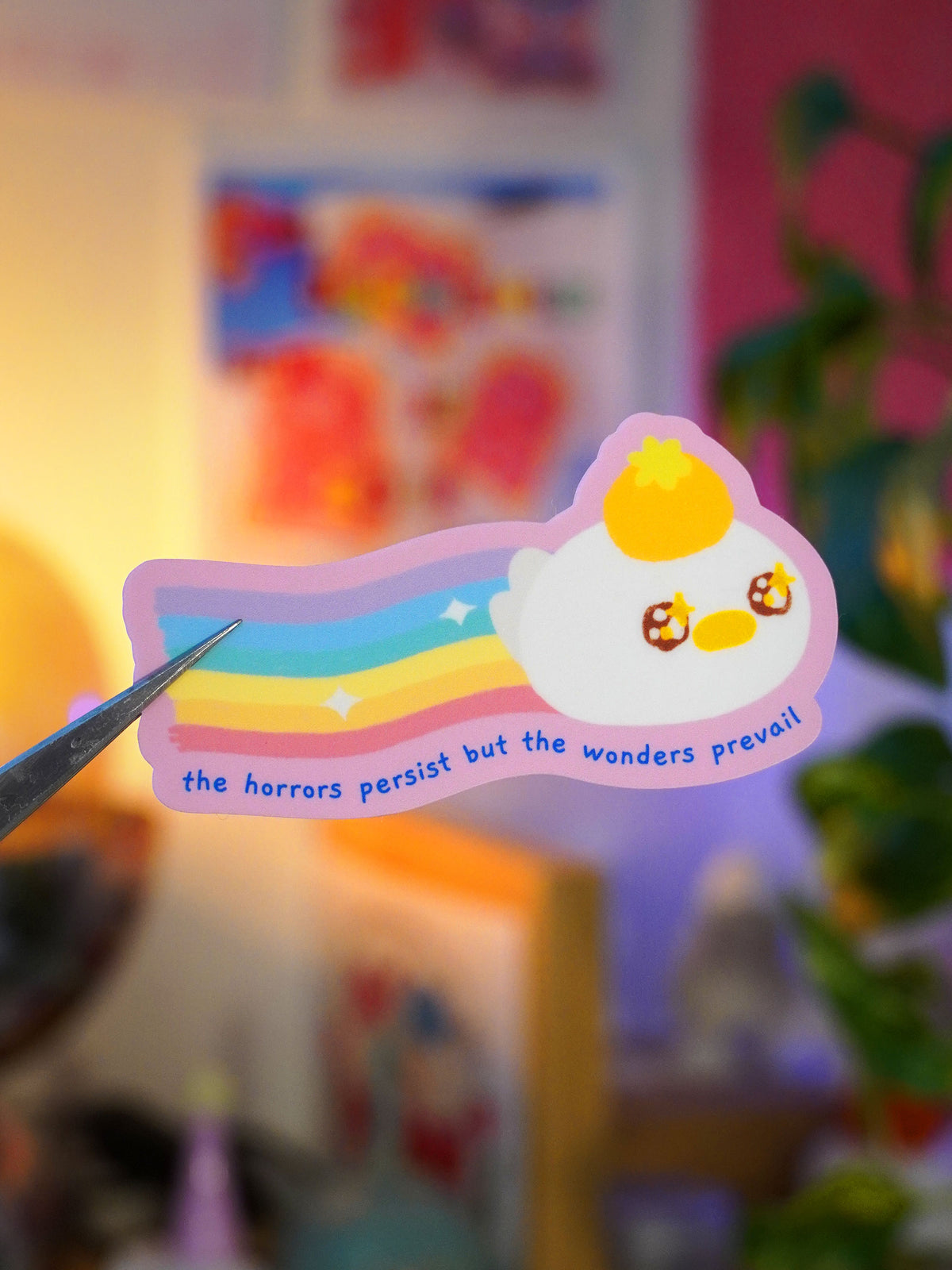 the horrors persist, but the wonders prevail 🌈 sticker