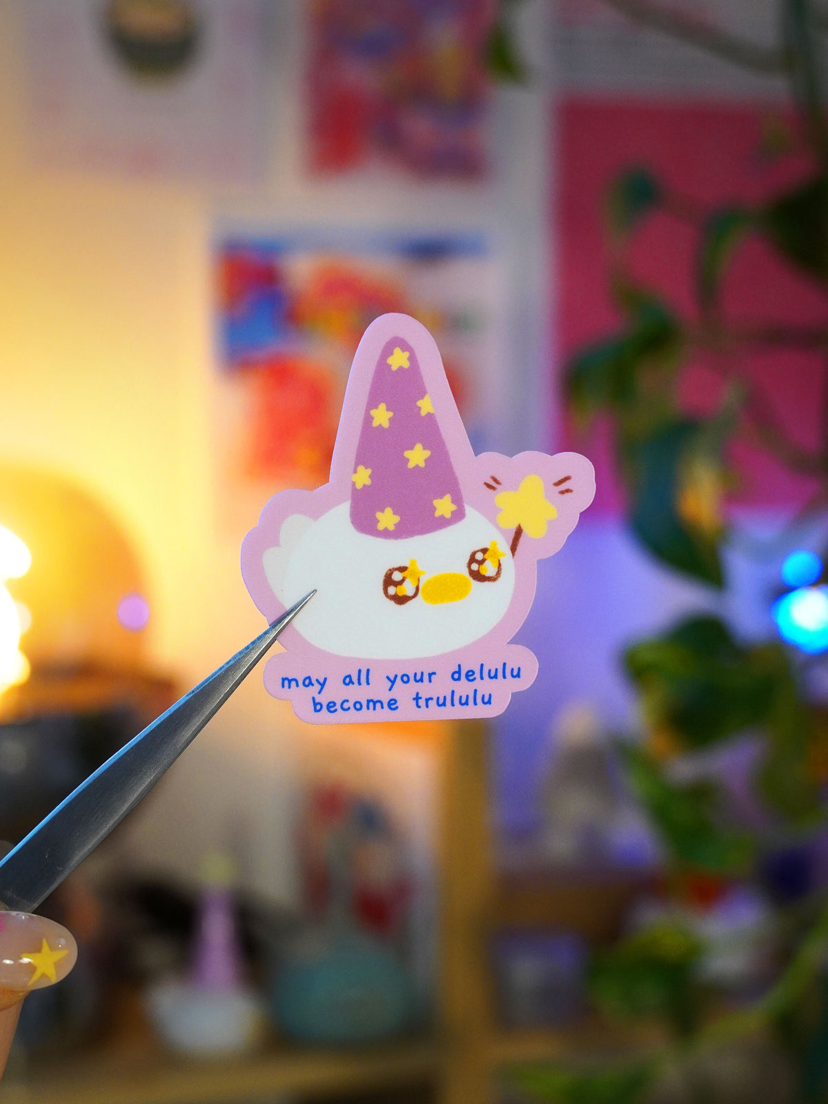 may all your delulu become trululu 🪄 sticker