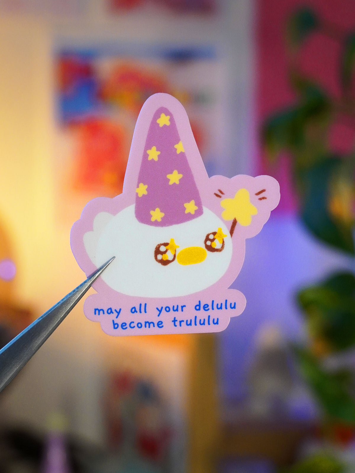may all your delulu become trululu 🪄 sticker
