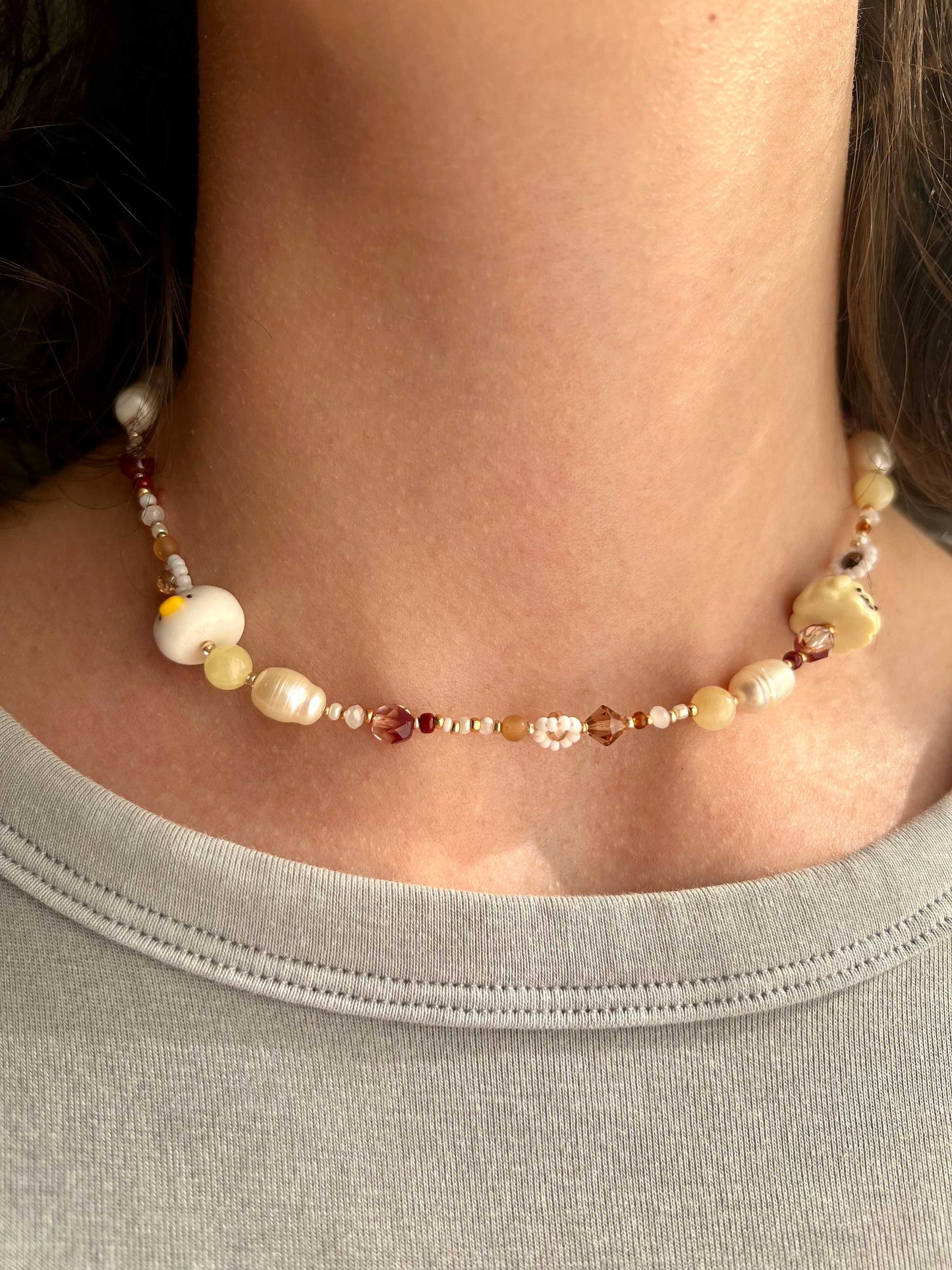 purin sweet treat 🍮 necklace (18k gold plated)