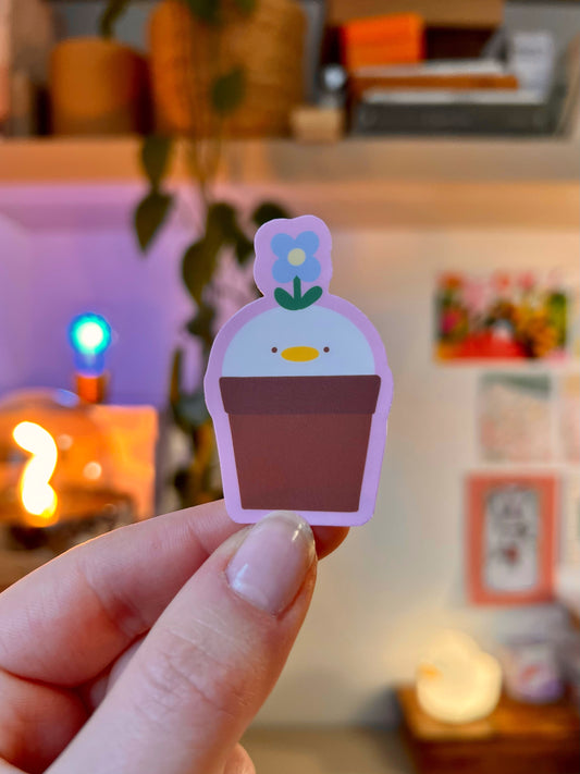 blue potted duck 💠 sticker