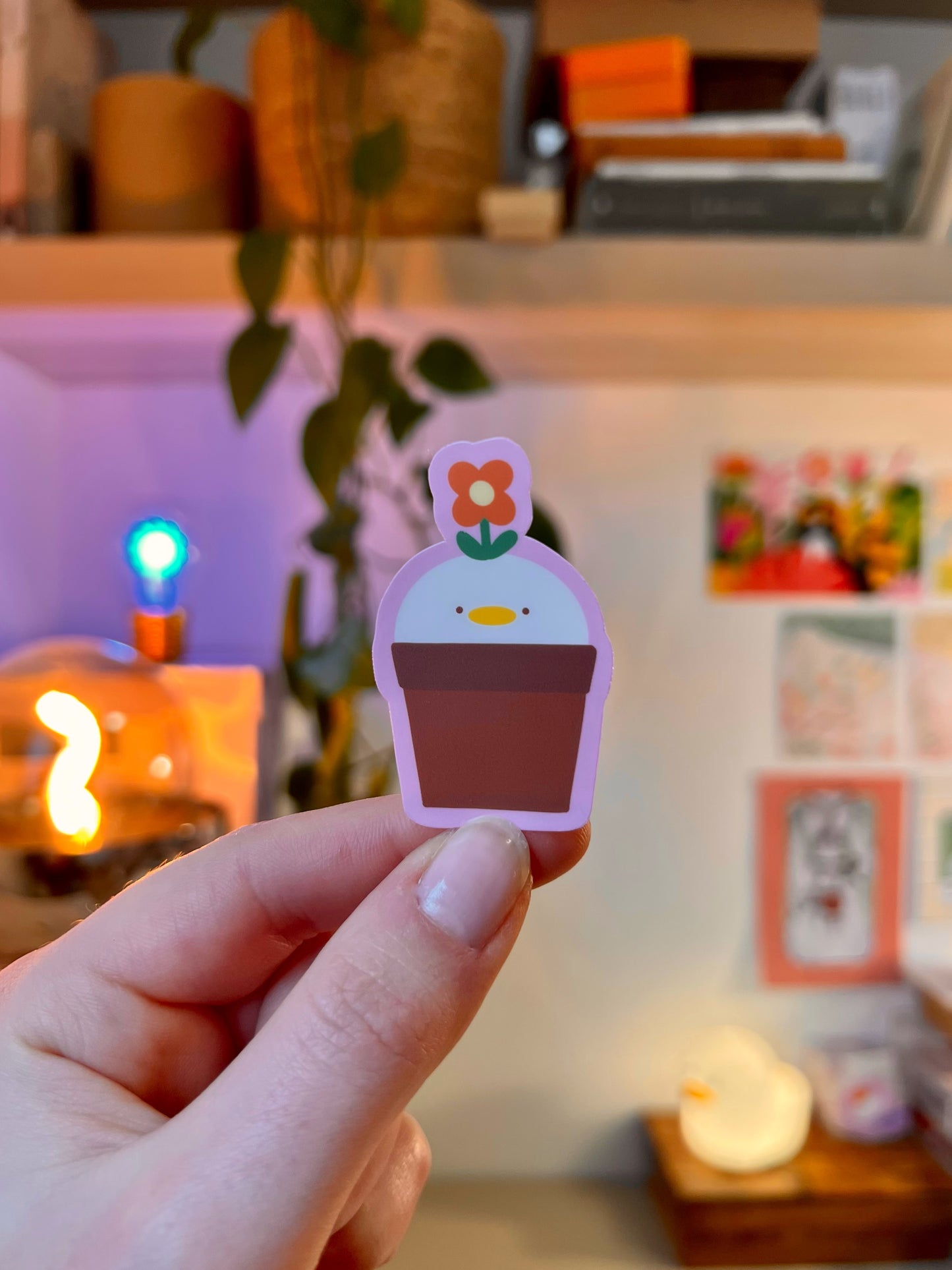 red potted duck 🌺 sticker