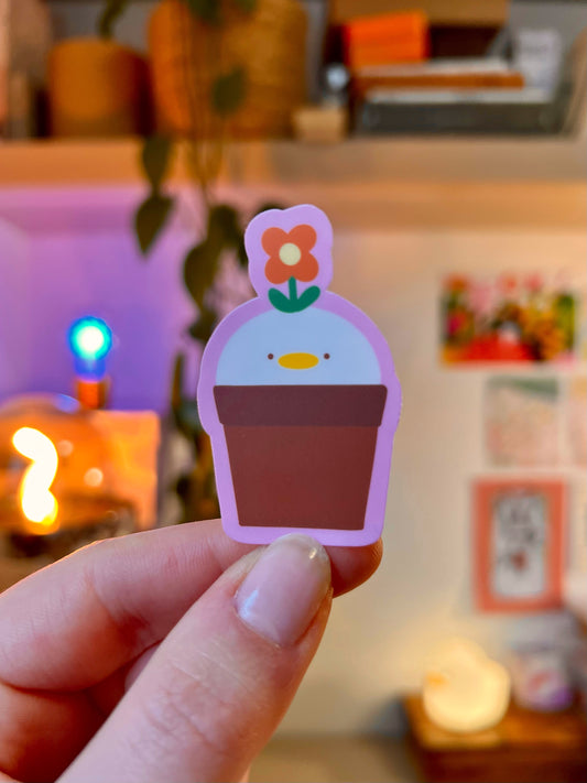 red potted duck 🌺 sticker