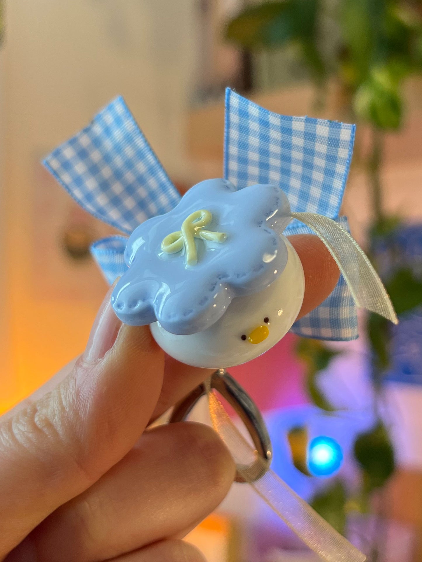 stitched flower duck 🎀 portachiavi