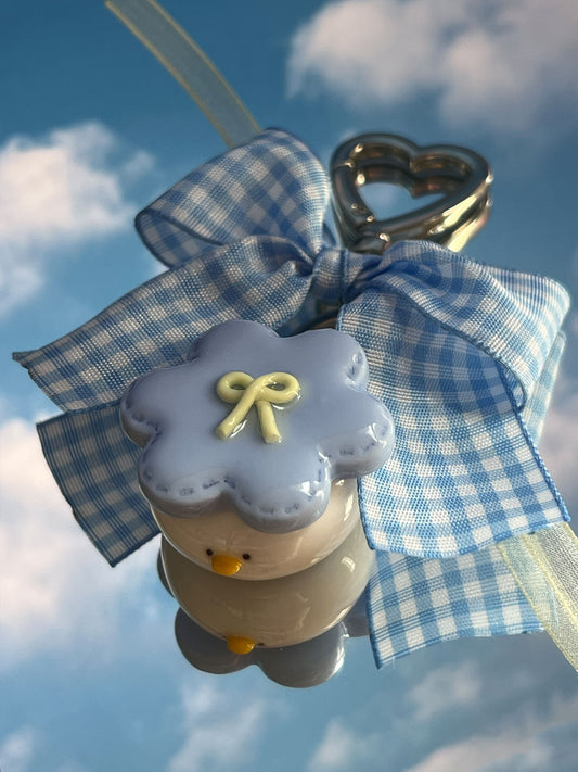 stitched flower duck 🎀 portachiavi