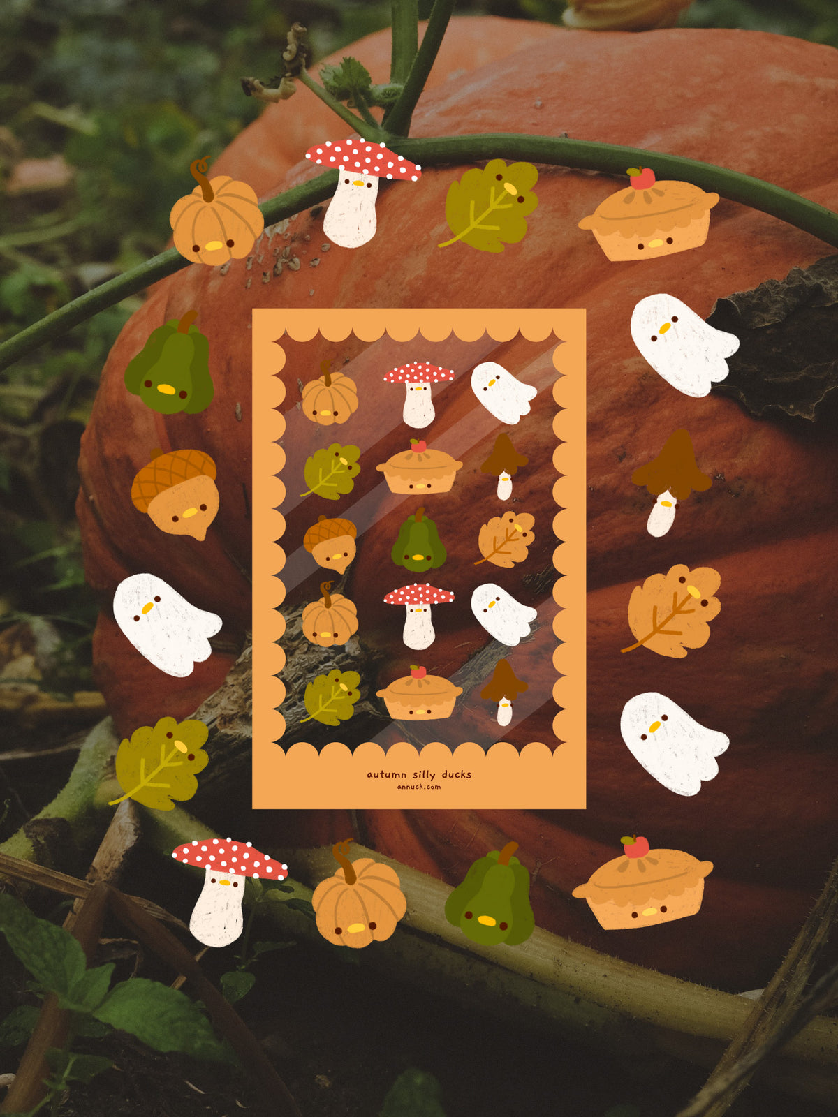 silly autumn ducks 🪿🍂 sticker sheet